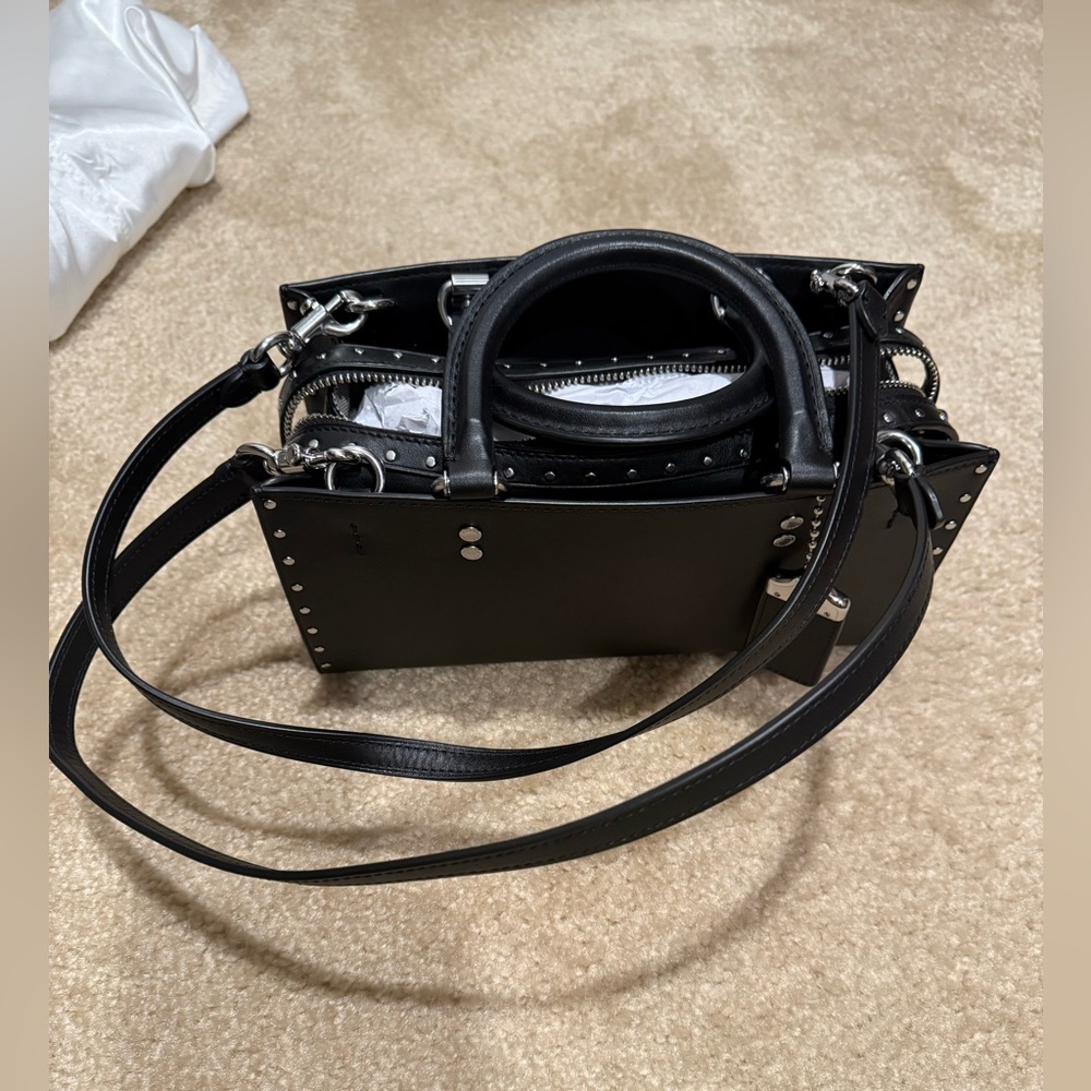Brand New Coach Tan and Brown Leather Tag